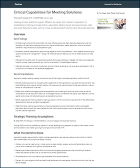 Critical Capabilities for Meeting Solutions Download the Gartner Report