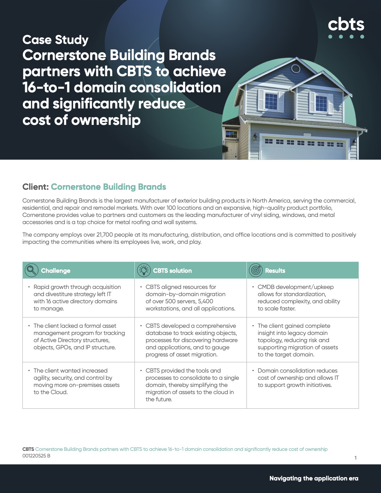 Cornerstone Building Brands Partners With CBTS To Achieve 16 to 1 
